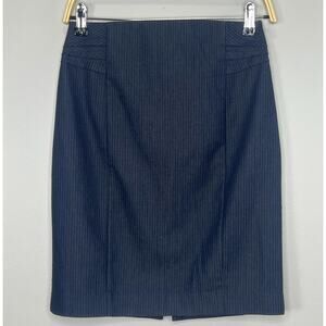Express Blue Pinstripe Pencil Skirt Size 2 Business Casual Office Siren
